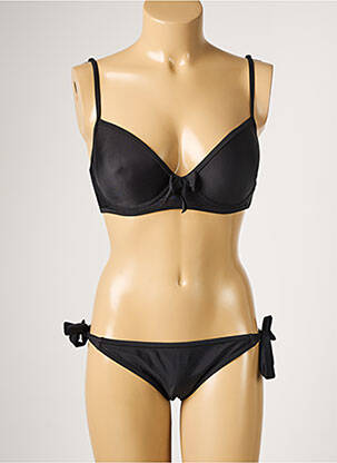 Costum de baie din două piese închidere cu agrafă top sutien push-up negru DAG ADOM femeie