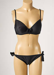 Costum de baie din două piese închidere cu agrafă top sutien push-up negru DAG ADOM femeie