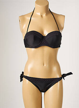 Costum de baie din două piese închidere cu legături de legat top sutien modelat negru DAG ADOM femeie