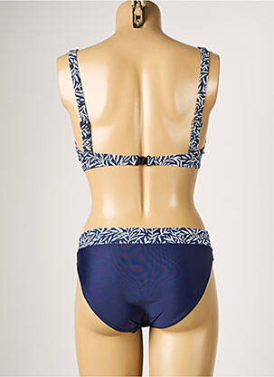Costum de baie din două piese elasticitate sutien balconet cu decolteu înalt albastru LAGON BLEU femeie