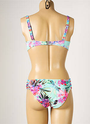 Costum de baie din două piese elasticitate top sutien modelat verde LPB femeie