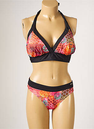 Costum de baie din două piese elasticitate top triunghiuri portocalie SUN PLAYA femeie