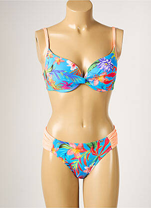 Costum de baie din două piese elasticitate top sutien modelat albastru SUN PLAYA femeie