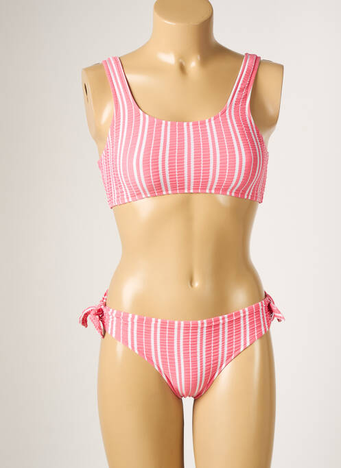 Costum de baie din două piese roz SEAFOLLY fată