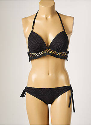 Costum de baie din două piese elasticitate top sutien modelat negru DAG ADOM femeie