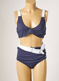 Costum de baie din două piese elasticitate albastru BORABORA femme