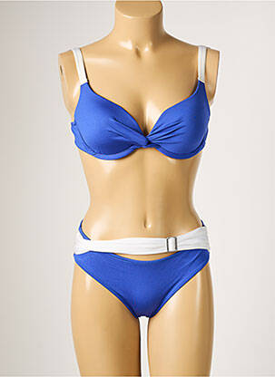 Costum de baie din două piese elasticitate top sutien modelat albastru SUN PLAYA femeie