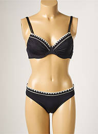 Costum de baie din două piese elasticitate sutien cupe întregi cu decolteu înalt negru BORABORA femme
