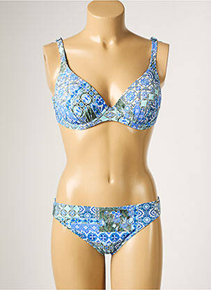Costum de baie din două piese elasticitate top sutien modelat albastru SUNFLAIR femeie