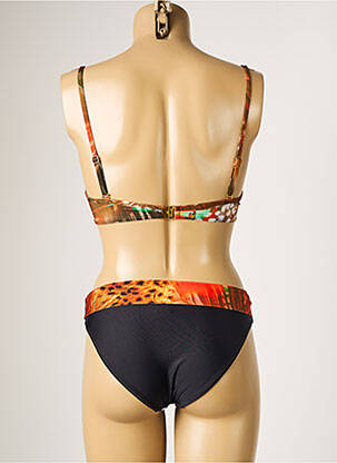 Costum de baie din două piese elasticitate top sutien modelat portocalie MISS CARAÏBES femeie