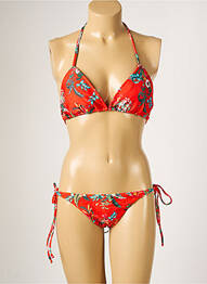 Costum de baie din două piese elasticitate top triunghiuri roșu RIO DE SOL femme