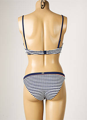 Costum de baie din două piese elasticitate sutien balconet cu decolteu înalt albastru CHERRY BEACH femeie