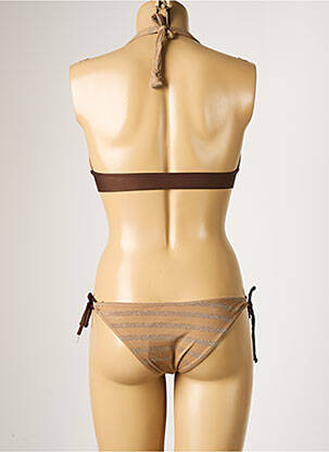 Costum de baie din două piese elasticitate top triunghiuri maro BAHIA BEACH BAULE femeie