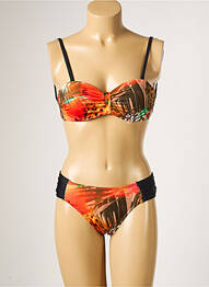 Costum de baie din două piese elasticitate top sutien modelat portocaliu MISS CARAÏBES femme
