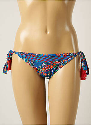 Chiloți de baie imprimeu floral bikini albastru PIHA femeie