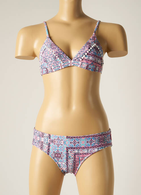 Costum de baie din două piese roz SEAFOLLY fată