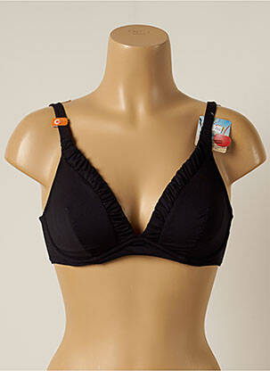 Sutien de costum de baie elasticitate sutien balconet cu decolteu înalt negru CHERRY BEACH femeie