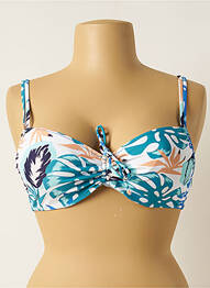 Sutien de costum de baie elasticitate sutien cupe întregi cu decolteu înalt albastru YSABEL MORA femme