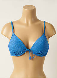 Sutien de costum de baie elasticitate top sutien modelat albastru PIHA femme