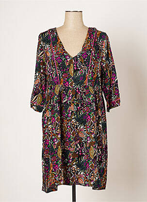 Rochie midi imprimeu floral mâneci 3/4 violet GRACE & MILA femeie