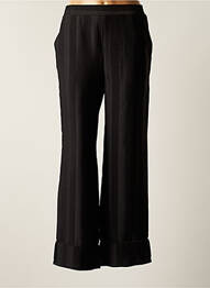Pantalon larg buzunare talie înaltă negru GRACE & MILA femeie