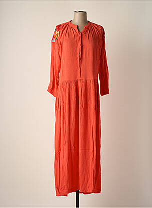 Rochie lungă mâneci lungi mâneci lungi portocalie BAKKER MADE WITH LOVE femeie