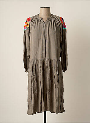 Rochie midi mâneci lungi mâneci lungi gri BAKKER MADE WITH LOVE femeie
