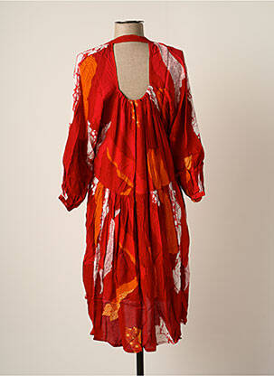 Rochie midi imprimeu fantezie mâneci lungi roșu BAKKER MADE WITH LOVE femeie