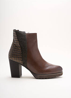 Botine/ghete umplută toc de 7 la 9 cm maro CAPRICE femeie