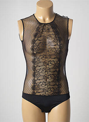 Body de lenjerie efect material satinat negru VALEGE femeie