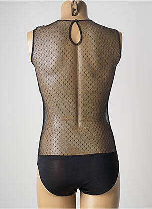 Body de lenjerie efect material satinat negru VALEGE femeie