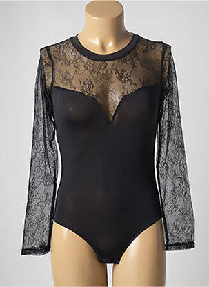 Body de lenjerie efect material satinat negru VALEGE femeie