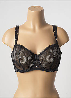 Sutien efect material satinat sutien cupe întregi cu decolteu înalt negru AUBADE femeie