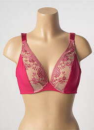 Sutien efect material satinat sutien cupe întregi cu decolteu înalt roz AUBADE femme