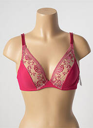 Sutien efect material satinat sutien cupe întregi cu decolteu înalt roz AUBADE femme