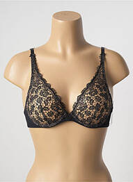 Sutien efect material satinat sutien cupe întregi cu decolteu înalt negru AUBADE femme