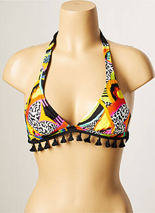 Sutien de costum de baie elasticitate top triunghiuri galben ANTIGEL femeie