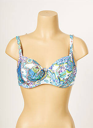 Sutien de costum de baie elasticitate sutien balconet cu decolteu înalt albastru ANTIGEL femeie
