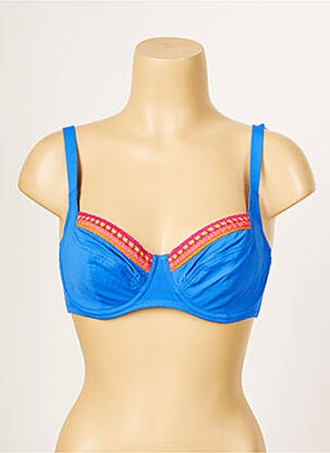 Sutien de costum de baie elasticitate sutien balconet cu decolteu înalt albastru ANTIGEL femeie