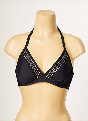 Sutien de costum de baie elasticitate sutien cupe întregi cu decolteu înalt negru ANTIGEL femme