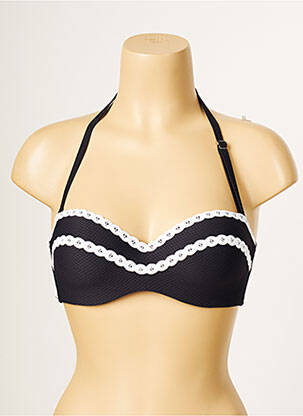 Sutien de costum de baie elasticitate sutien balconet cu decolteu înalt negru ANTIGEL femeie