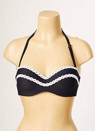 Sutien de costum de baie elasticitate sutien balconet cu decolteu înalt negru ANTIGEL femeie