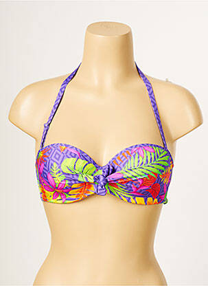 Sutien de costum de baie elasticitate sutien balconet cu decolteu înalt violet ANTIGEL femeie