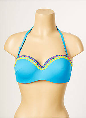 Sutien de costum de baie elasticitate sutien balconet cu decolteu înalt albastru ANTIGEL femeie