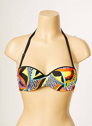 Sutien de costum de baie elasticitate sutien balconet cu decolteu înalt negru ANTIGEL femeie