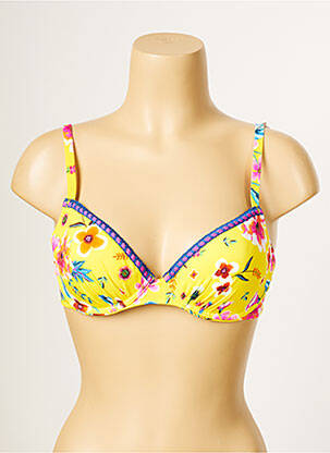 Sutien de costum de baie elasticitate top sutien modelat galben ANTIGEL femeie