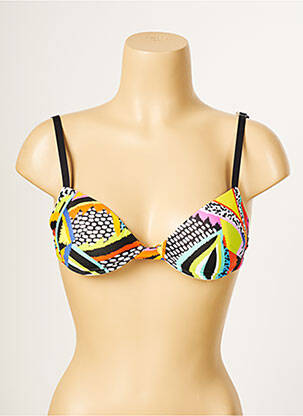 Sutien de costum de baie elasticitate top sutien push-up negru ANTIGEL femeie