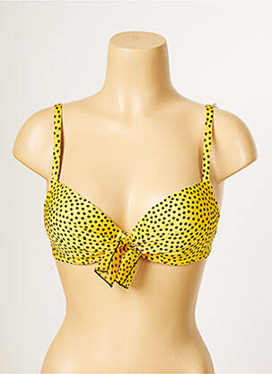Sutien de costum de baie elasticitate top sutien push-up galben ANTIGEL femeie