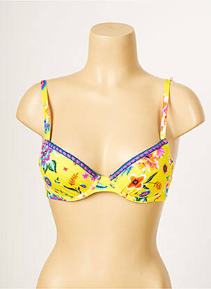 Sutien de costum de baie elasticitate top sutien push-up galben ANTIGEL femeie