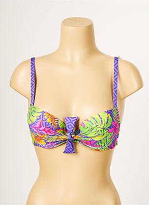Sutien de costum de baie elasticitate top sutien push-up violet ANTIGEL femeie
